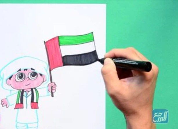 رسمة سهلة اليوم الوطني الإماراتي 50