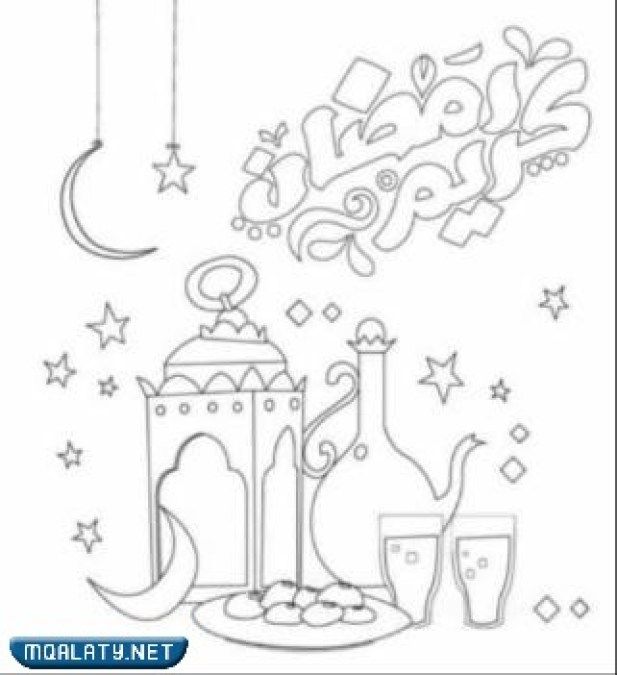 رسومات سهله عن رمضان كريم 2023 للاطفال جاهزة للطباعة