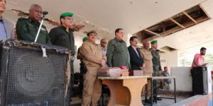 مدير أمن العاصمة عدن يشهد عرضاً ميدانياً لجهاز الدفاع المدني