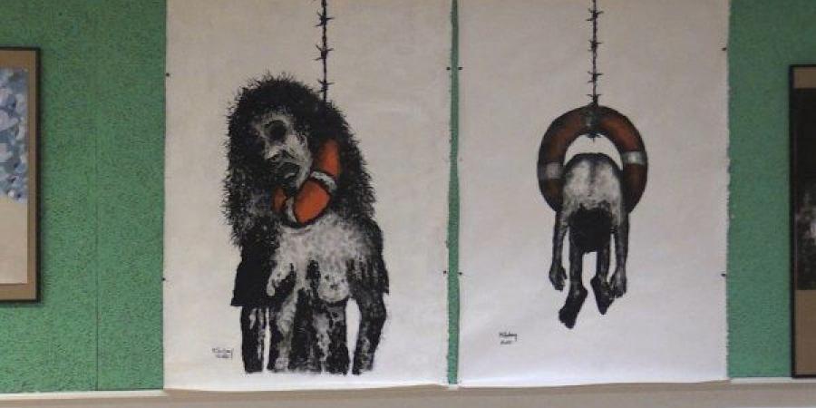 اخبار اليمن | في جنيف .. معرض تشكيلي يجسد معاناة المختطفين بسجون مليشيا الحوثي