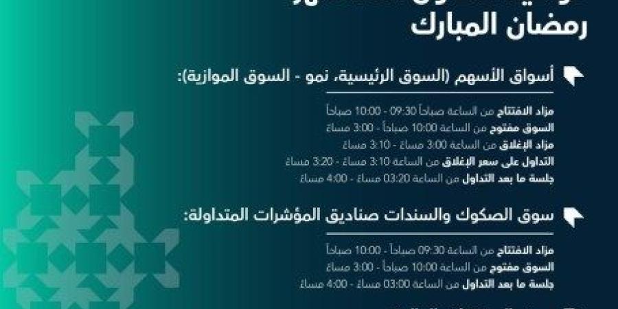 اخبار السعودية | أوقات ومواعيد دوام تداول في رمضان 1445 – 2024